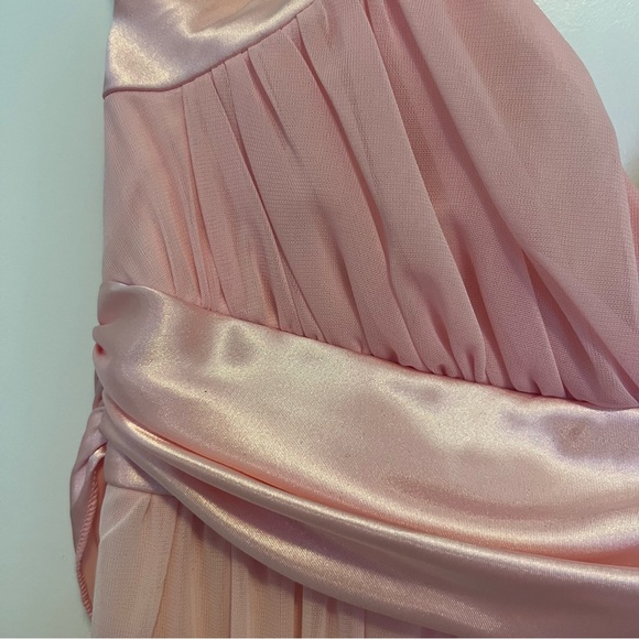 Vintage Knee Length Satin/Chiffon Light Pink Formal Dress - Picture 5 of 16